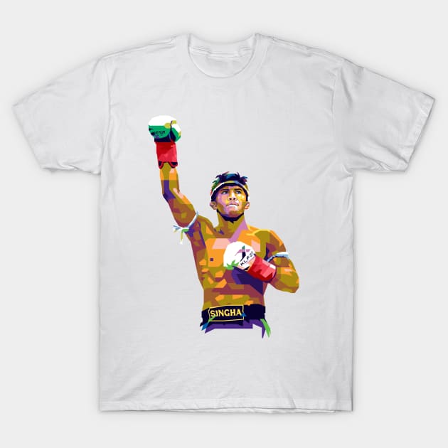 Buakaw Banchamek Popart Uncurve T-Shirt by REKENINGDIBANDETBRO